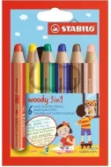 Моливи цветни Woody 3in1 - 6 цвята