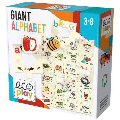 Детска игра Headu Ecoplay - Гигантска азбука с букви и думи