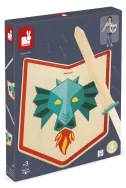 Игрален комплект Janod Дървени меч и щит, дракон