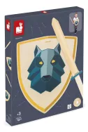 Игрален комплект Janod Дървени меч и щит, вълк