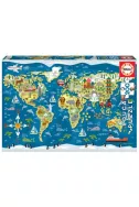 Пъзел Educa от 200 части - Карта на света