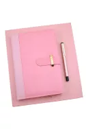 Сет тефтер и химикалка Lux - розов