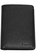 Вертикален мъжки портфейл Zippo - Saffiano, RFID защита, черен