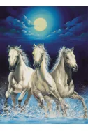 Pferde im Mondschein - 1000