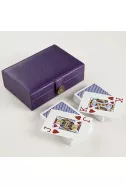 MON JEU LEATHER PLAYING CARDS 2 SETS Карти за игра в кожена кутия