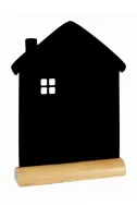 Черна дъска Securit с дървена основа и форма на къща