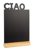 Черна дъска Securit с дървена основа и надпис CIAO