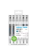 Molotow Aqua Twin Marker 2-6 mm Grey Set 1, 6 colours