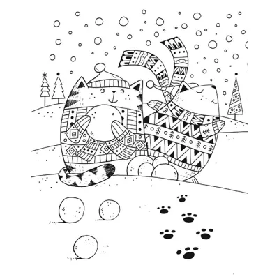 Милион снежни котки - бележник за оцветяване
