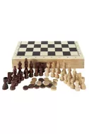 Дървен комплект за шах и табла