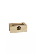 Дървена кутия със стъклен капак - 12.5 х 7 х 5 см