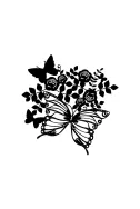 Шаблон Marabu - Пеперуди и рози