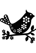 Шаблон Marabu - Птица с цветя