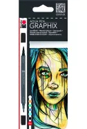 Акварелни маркери Graphix Metropolitan - 6 цвята