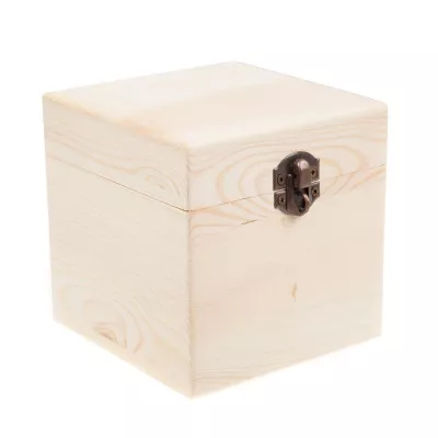 Дървена кутия - куб, 12 х 12 х 12  см