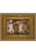 Four Teddies in Gold Frame - 2000